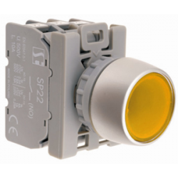 Przycisk sterowniczy z podświetleniem SP22-KLG-11-230-BA9S NO/NC zółty Spamel