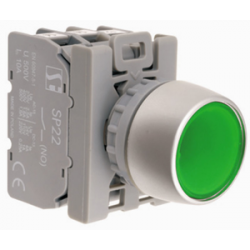 Przycisk sterowniczy z podświetleniem SP22-KLZ-11-230-BA9S NO/NC zielony Spamel