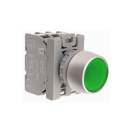 Przycisk sterowniczy z podświetleniem SP22-KLZ-11-230-BA9S NO/NC zielony Spamel
