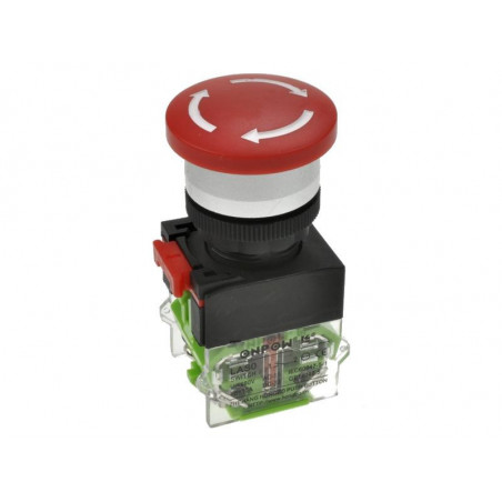 Przycisk bezpieczeństwa LAS0-A3Y-M02TS/R, czerwony, bistabilny, grzybkowy