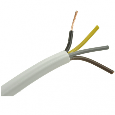 Przewód prądowy H05VV-F (OWYo) 4x1,50mm2 linka Cu biały okrągły PVC 8,9mm 300/500V
