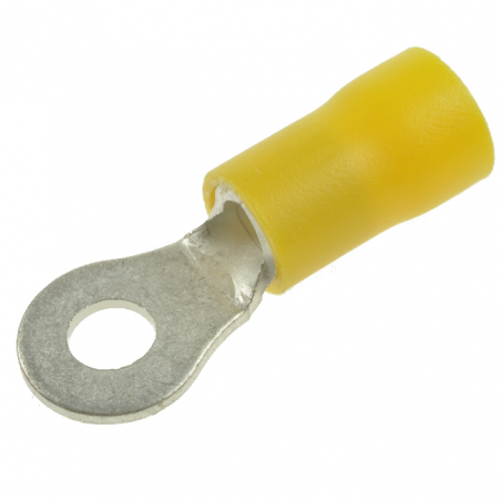 Końcówka KOIM4Y oczkowa M4, izolowany, żółty, na przewód, 4-6mm2, cynowane, proste