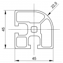Konstrukcyjny Profil aluminiowy 45x45mm (Półokrągły, Rowek 8)
