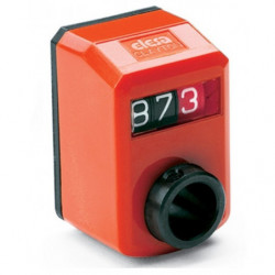 Cyfrowy wskaźnik położenia DD50-FN-10.0-S-C2 - z napędem bezpośrednim, 3-cyfrowy licznik, obudowa z technopolimeru pomarańczowy