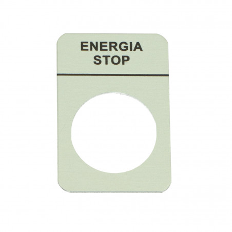 Tabliczka aluminiowa z oznaczeniem "ENERGIA STOP"