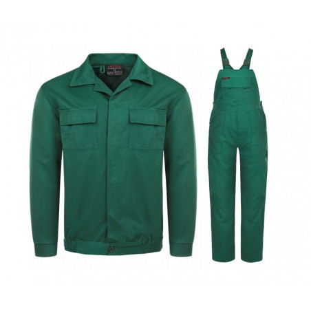 Ubranie robocze bluza i spodnie ogrodniczki Master Art.Mass zielone 170x98-102x112