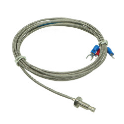 Czujnik temperatury PT100 -200÷450°C 4,5x3mm, gwint M6, z przewodem 2m