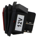 Przełącznik klawiszowy (kołyskowy) ON-OFF, A-603R, czerwony