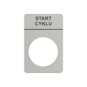 Tabliczka aluminiowa z oznaczeniem &#34;START CYKLU&#34;