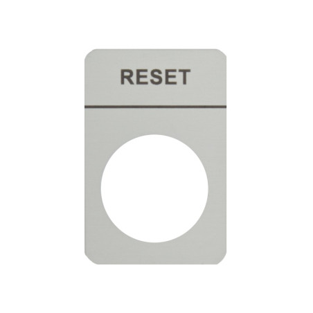 Tabliczka aluminiowa z oznaczeniem "RESET"