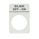 Tabliczka aluminiowa z oznaczeniem &#34;SILNIK OFF-ON&#34;