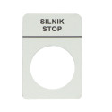 Tabliczka aluminiowa z oznaczeniem &#34;SILNIK STOP&#34;
