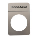 Tabliczka aluminiowa z oznaczeniem &#34;REGULACJA&#34;
