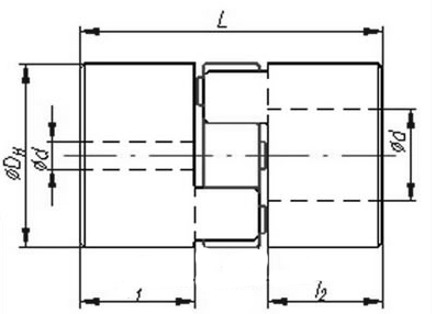Piasta sprzęgła SBK 19/f12,7+klin - rysunek techniczny