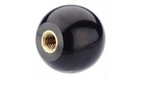 Gałki kuliste DIN 319-KU-MS - Ball Knobs, Plastic with Bushing in Brass