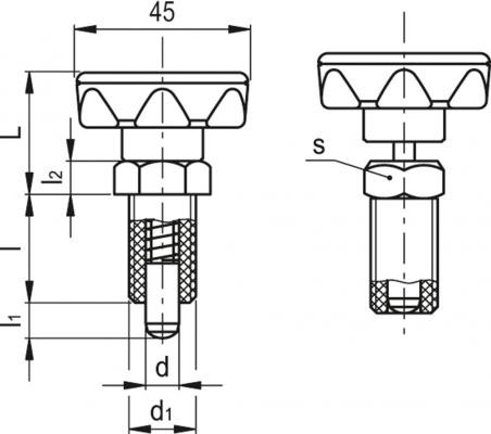 Trzpienie ustalające PMT.110-SST-A - Trzpień ze stali nierdzewnej AISI 303, bez przeciwnakrętki