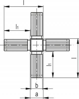 Łączniki kwadratowe STC-3A-6W - Łącznik trójosiowy, sześciokierunkowy