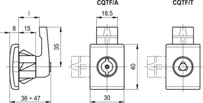 Zamki z kluczem CQTF.FM-AE-V0 - Do szybkiego montażu, technopolimer