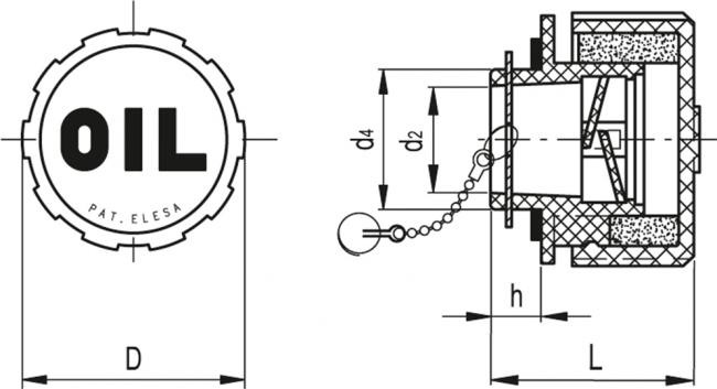 Korki odpowietrzające SFP-BA+F - Z filtrem powietrza, połączenie bagnetowe, z oznaczeniem „OIL” (OLEJ)