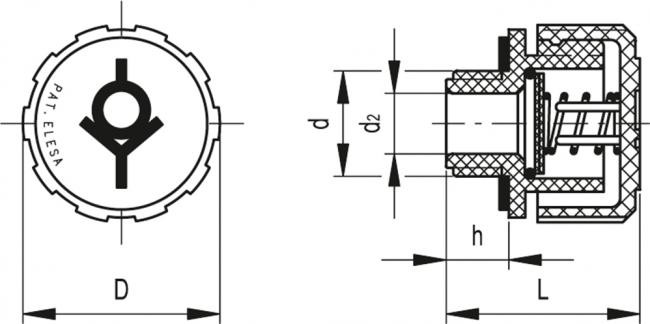 Korki z zaworem odpowietrzającym SFV. - Dla ciśnień powyżej 0,010 bara, z symbolem graficznym „zawór”