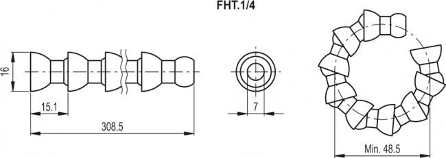 Modułowe systemy przewodów do chłodziwa FH.1/4 - Zestaw z przewodami o średnicy 1/4”, technopolimer