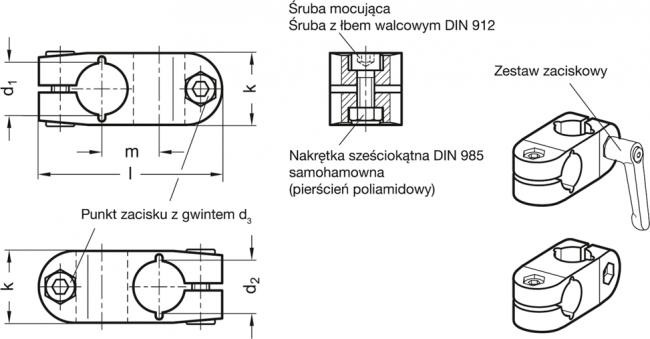 Łączniki dwukierunkowe GN 131-NI - Stal nierdzewna
