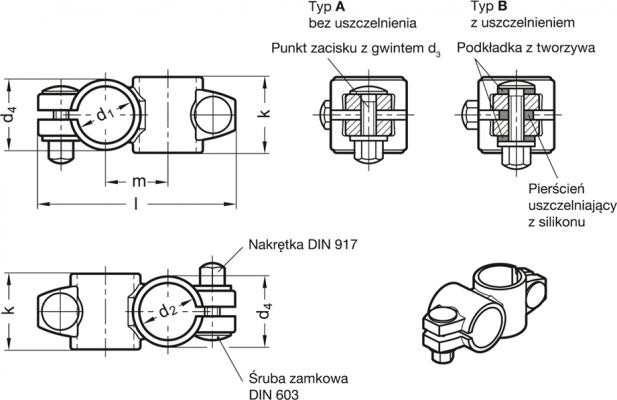 Łączniki dwukierunkowe ze stali nierdzewnej GN 132.5