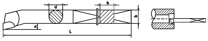 Nóż tokarski wytaczak spiczasty ISO9 NNWb 1212 P30 Pafana - rysunek techniczny