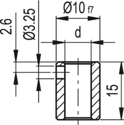 Tuleja redukcyjna do wskaźników położenia DD50 RB50-6 - rysunek techniczny