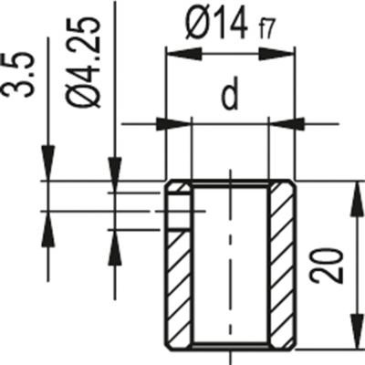 Tuleja redukcyjna do wskaźników położenia DD51 RB51-10 - rysunek techniczny