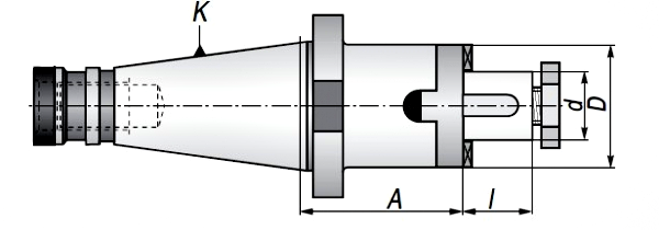 Trzpień frezarski ISO30.A50.D27C - rysunek techniczny