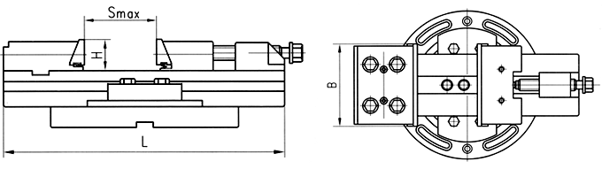 Imadło maszynowe stalowe PREC/175/300/PP/O - rysunek techniczny