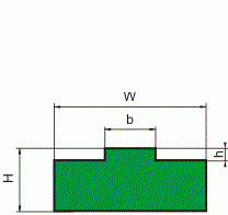 Prowadnica łańcucha profil 1 - 1/2 x 3/16- H10 W25 - rysunek techniczny