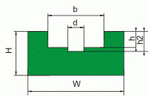 Prowadnica łańcucha profil 3 - 5/8 x 1/4 - H15 2000mm - rysunek techniczny