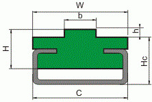 Prowadnica łańcucha profil 6- 1/2 x 5/16 2000mm - rysunek techniczny