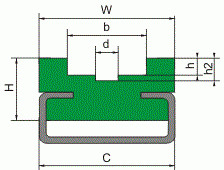 Prowadnica łańcucha profil 7 - 3/4 x 7/16 2000mm - rysunek techniczny