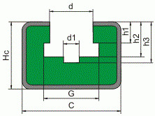 Prowadnica łańcucha profil 9 - 3/4 x 7/16 2000mm - rysunek techniczny