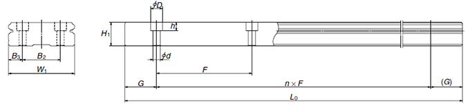 Szyna liniowa NSK L1W27 Z - rysunek techniczny