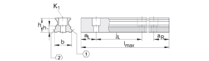 Szyna liniowa INA TKVD 35-G3 L2550 - rysunek techniczny