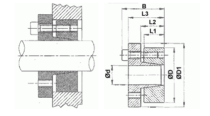Tuleja mocująca BK 15/42x80 - rysunek techniczny