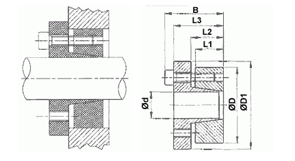 Tuleja mocująca BK 16/65x95 - rysunek techniczny