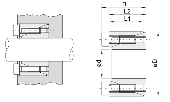 Tuleja mocująca BK 61/17x35 - rysunek techniczny