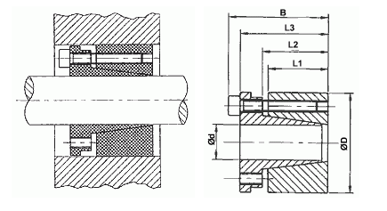 Tuleja mocująca BK 70/55x85 - rysunek techniczny