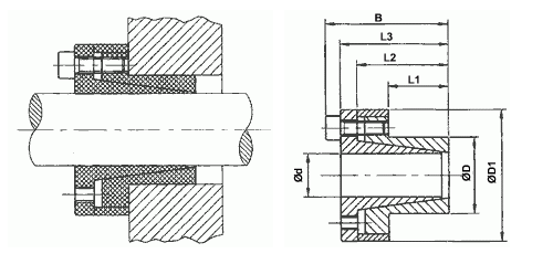 Tuleja mocująca BK 80/60x77 - rysunek techniczny