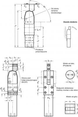 Dociskacz pneumatyczny GN 865-40-BI - dociskacz pneumatyczny - rysunek techniczny