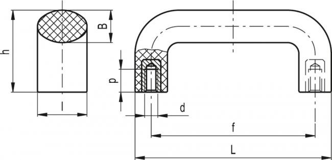Uchwyt M.243/100 - duroplast - rysunek techniczny