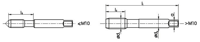 Gwintownik ręczny HSS M12 YATO - rysunek techniczny