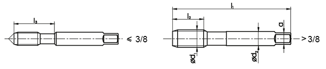 Gwintownik FANAR DIN-352/3 1-8 UNC 2B HSS - rysunek techniczny