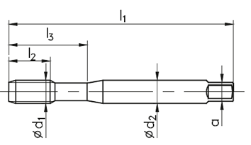 Gwintownik FANAR DIN-352-D M12 6H HSS - rysunek techniczny