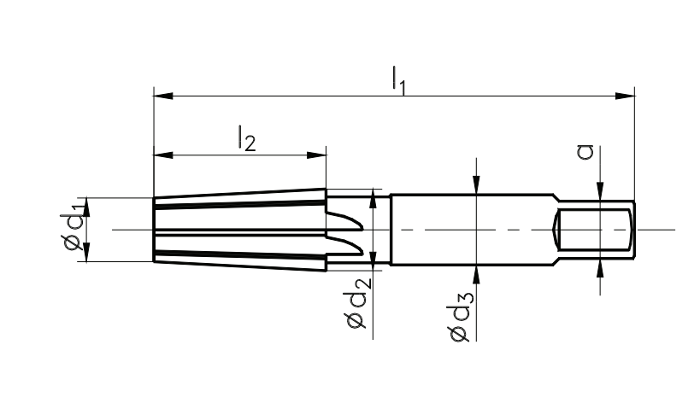 Rozwiertak stożkowy  3/4 -1:16 HSS - rysunek techniczny